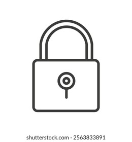 Lock Icon Depicting a Padlock in Black and White