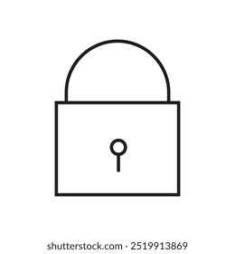 Lock Icon Design. Black Out Line Icon.