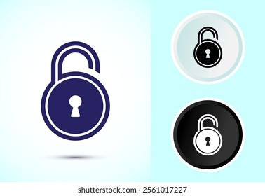 Lock icon design illustration. Security sign symbol, padlock icon