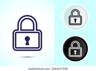 Lock icon design illustration. Security sign symbol, padlock icon