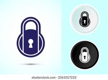 Lock icon design illustration. Security sign symbol, padlock icon