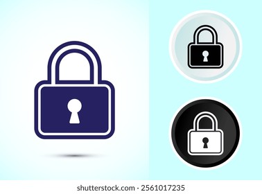 Lock icon design illustration. Security sign symbol, padlock icon