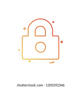 Lock icon design vector 