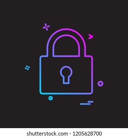 Lock icon design vector