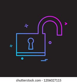 Lock icon design vector