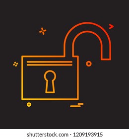 Lock icon design vector