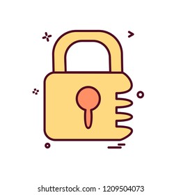 Lock icon design vector