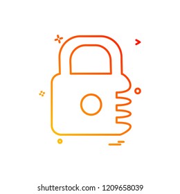 Lock icon design vector