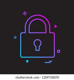 Lock icon design vector