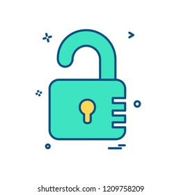 Lock icon design vector