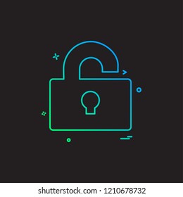 Lock icon design vector 