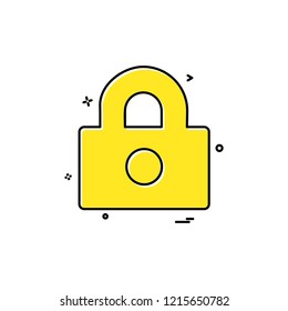 Lock icon design vector 