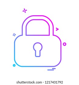 Lock icon design vector