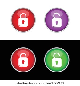 lock icon design vector, icon for closed and open