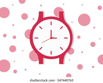 lock icon design. Vector office clock icon with shadow. Seven o'clock