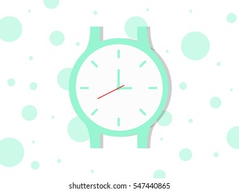 lock icon design. Vector office clock icon with shadow. Seven o'clock
