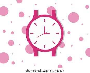 lock icon design. Vector office clock icon with shadow. Seven o'clock