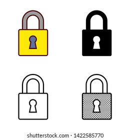 Lock Icon in Different Color and Style