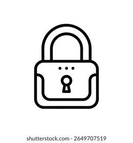 Lock Icon in Editable Line Art for Secure Access