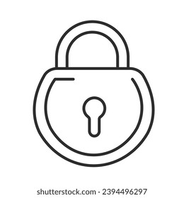 Lock icon with editable stroke. Cyber security