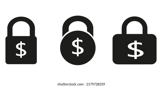 Lock Icon.  Fixed Income Or Cost Icon. Vector Illustration Symbol. Eps10