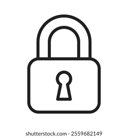 Lock icon Flat art in black and white isolated