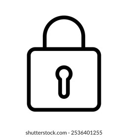 Icono de bloqueo Ilustración de arte plano en el contorno