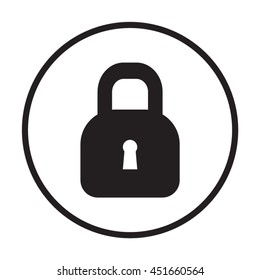  lock   icon. Flat design.