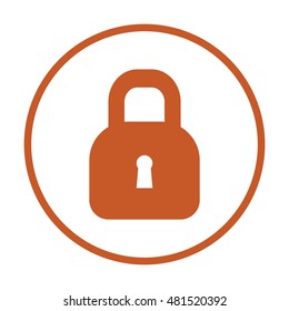  lock   icon. Flat design.