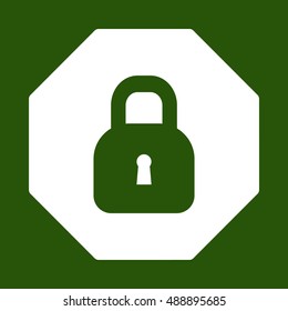  lock   icon. Flat design.