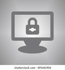 Lock  icon. Flat design.