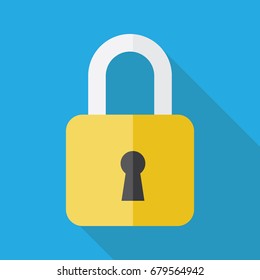Lock icon in flat design
