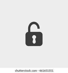 lock icon in a flat design in black color. Vector illustration eps10