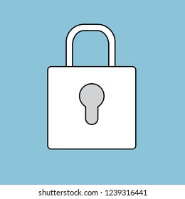 Lock icon. Flat design style. Vector illustration