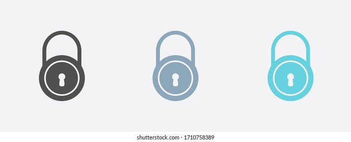 Lock icon.  Flat design style. Access to the user.