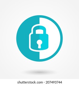 Lock icon. Flat design style modern vector illustration. Isolated