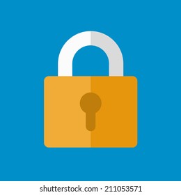 Lock Icon in Flat Design Style. Vector illustration
