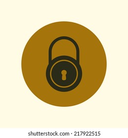 Lock icon.  Flat design style. Vector EPS10.