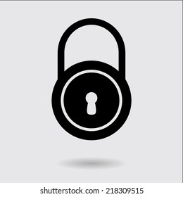 Lock icon.  Flat design style. Vector EPS10.
