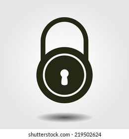 Lock icon.  Flat design style. Vector EPS10.
