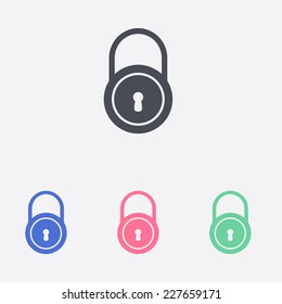 Lock icon.  Flat design style. Vector EPS10.