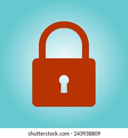 Lock icon.  Flat design style. Vector EPS10.