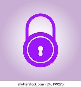 Lock icon.  Flat design style. Vector EPS10.