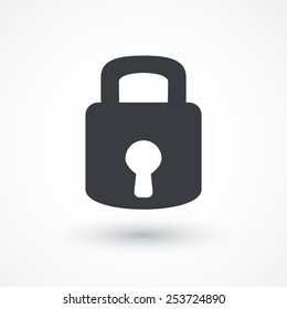 Lock icon. Flat design style modern vector illustration. Isolated on white background