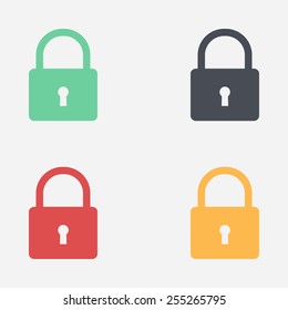 Lock icon.  Flat design style. Vector EPS10.