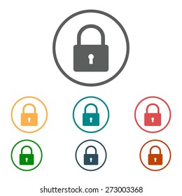 Lock icon.  Flat design style. Vector EPS10.