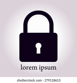 Lock icon.  Flat design style. Vector EPS10.
