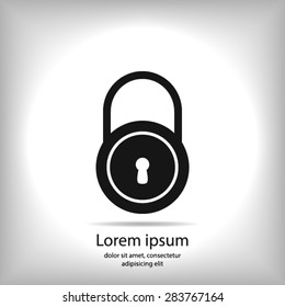 Lock icon.  Flat design style. Vector EPS10.