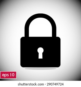 Lock icon.  Flat design style. Vector EPS10.