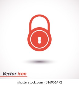 Lock icon.  Flat design style. Vector EPS10.